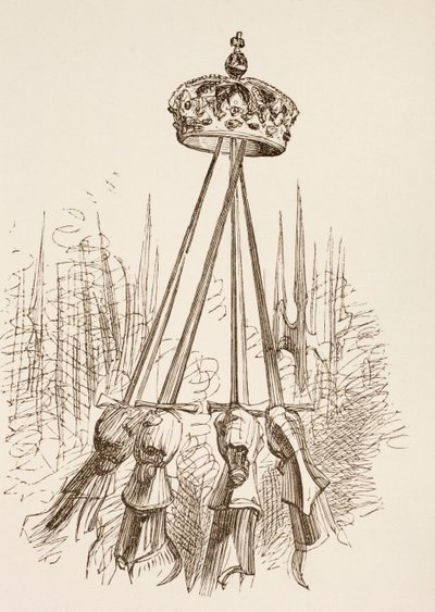 Swords supporting the crown, 1890 by English School